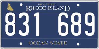 RI license plate 831689