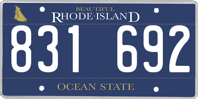 RI license plate 831692