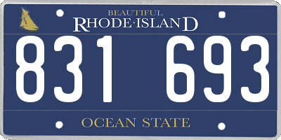 RI license plate 831693