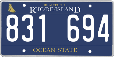 RI license plate 831694