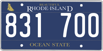 RI license plate 831700