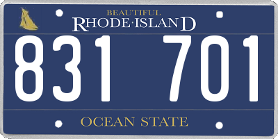 RI license plate 831701