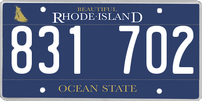 RI license plate 831702