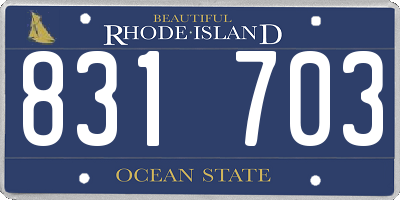 RI license plate 831703