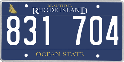 RI license plate 831704