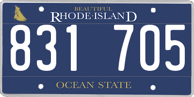 RI license plate 831705