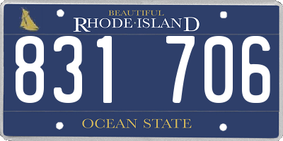RI license plate 831706