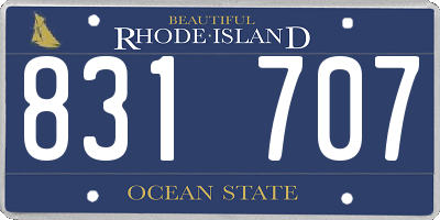 RI license plate 831707