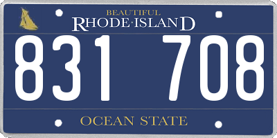 RI license plate 831708