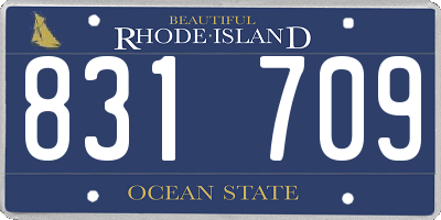 RI license plate 831709