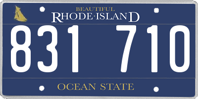 RI license plate 831710