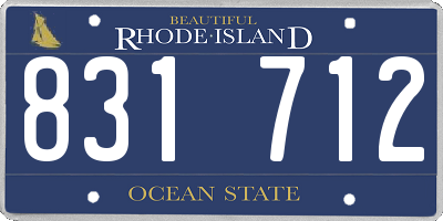 RI license plate 831712