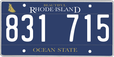 RI license plate 831715