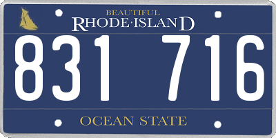 RI license plate 831716