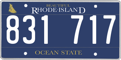 RI license plate 831717