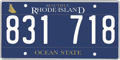 RI license plate 831718