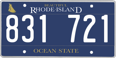 RI license plate 831721