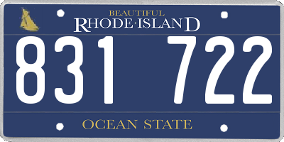 RI license plate 831722