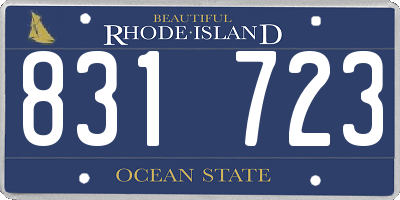 RI license plate 831723