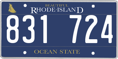 RI license plate 831724