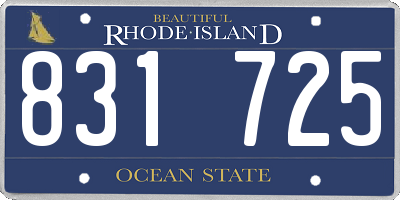 RI license plate 831725