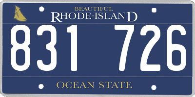 RI license plate 831726