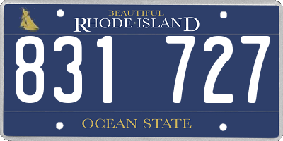 RI license plate 831727