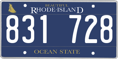 RI license plate 831728