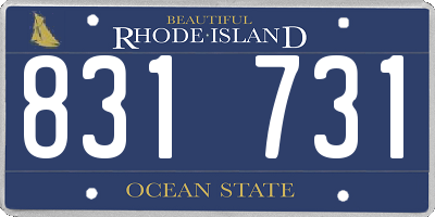 RI license plate 831731