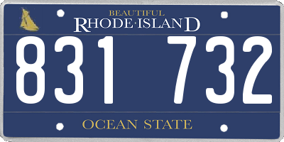 RI license plate 831732