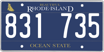 RI license plate 831735