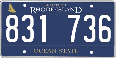 RI license plate 831736