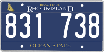 RI license plate 831738