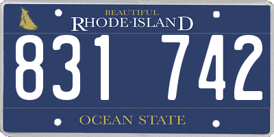 RI license plate 831742