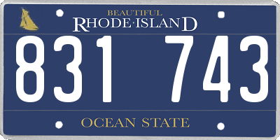 RI license plate 831743