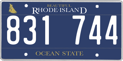 RI license plate 831744