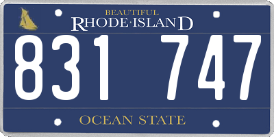 RI license plate 831747