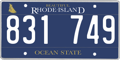 RI license plate 831749