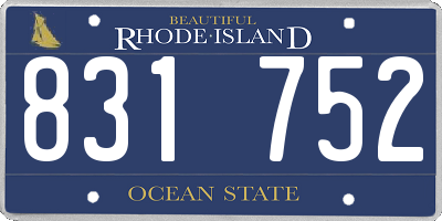 RI license plate 831752