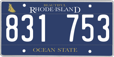 RI license plate 831753