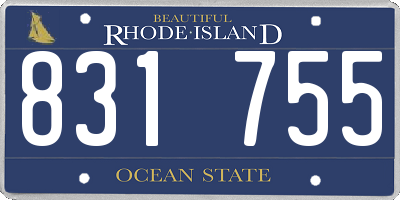 RI license plate 831755