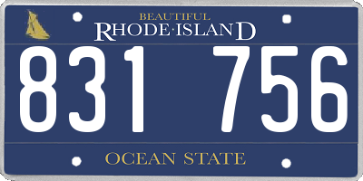 RI license plate 831756
