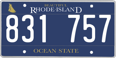 RI license plate 831757