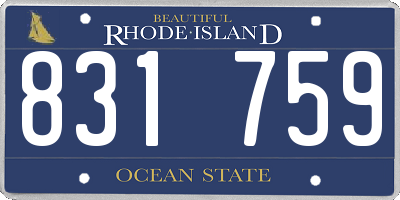 RI license plate 831759