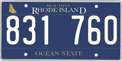 RI license plate 831760