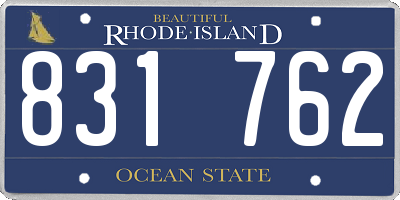 RI license plate 831762