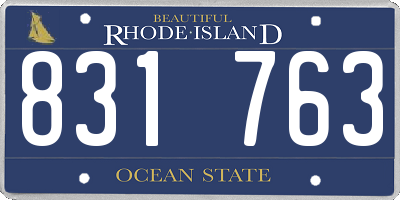 RI license plate 831763