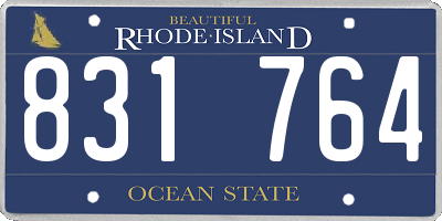 RI license plate 831764