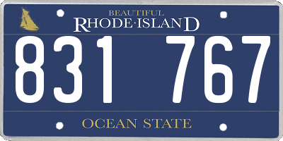 RI license plate 831767
