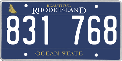 RI license plate 831768